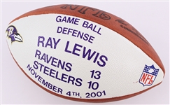 2011 (November 4) Ray Lewis Baltimore Ravens Defensive Game Ball ONFL Tagliabue Presentation Football (MEARS LOA)