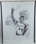 1954-1974 Hank Aaron Milwaukee Braves Signed "Lifetime of Achievements" 22x28 Lithograph (JSA)