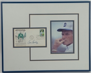 1988 Tom Landry Dallas Cowboys Signed Knute Rockne 14x18 Framed Commemorative Envelope w/ Photo (JSA)