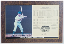 1983 Edwin Donald "Duke" Snider Los Angeles Dodgers Signed 16x23 League Records Plaque (JSA)