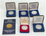1985 Dallas Cowboys Silver Anniversary Medallions - Lot of 5 + Operation Desert Shield Silver Coin
