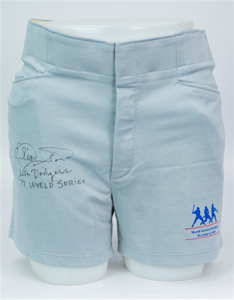 1990s Elias Sosa Los Angeles Dodgers Signed MLB Players Alumni Shorts (JSA)