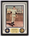 1951-1968 Mickey Mantle New York Yankees Framed 12x15 Game Used Bat Piece w/ 8x10 Photo