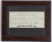 1960-88 Tom Landry Dallas Cowboys & Leon Roberts Detroit Tigers Signed 10x12 Framed Cobie Classic (JSA)