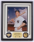 1951-1968 Mickey Mantle New York Yankees Framed 12x15 Game Used Bat Piece w/ 8x10 Photo