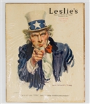 1916 Uncle Sam Leslie Judge Co. "What are YOU doing for Preparedness?" 11x14 Illustrated Weekly Newspaper 