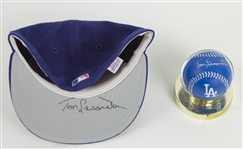 1994-96 Tommy Lasorda Los Angeles Dodgers Signed Professional Model Cap & Baseball - Lot of 2 (JSA)