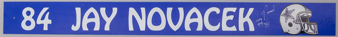 1990-1995 Jay Novacek Dallas Cowboys Signed 4" x 40" Name Plate (JSA)