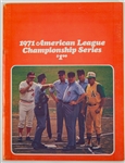 1971 Baltimore Orioles vs Oakland As American League Championship Series Program