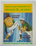 1972 Oakland As vs Detroit Tigers American League Championship Series Program