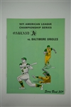 1971 Oakland As vs Baltimore Orioles American League Championship Series Score Book (Unscored)