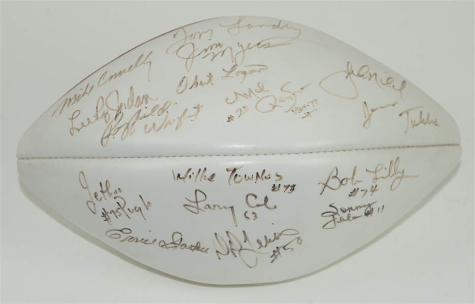 1990s Dallas Cowboy Multi Signed Football w/ 16 Signatures Including Tom Landry, Mel Renfro, Bob Lilly & More (JSA)