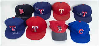 1990s-2000s Signed Professional Model Baseball Caps - Lot of 7 w/ Will Clark, Rafael Palmeiro, John Wetteland & More (MEARS LOA/JSA)