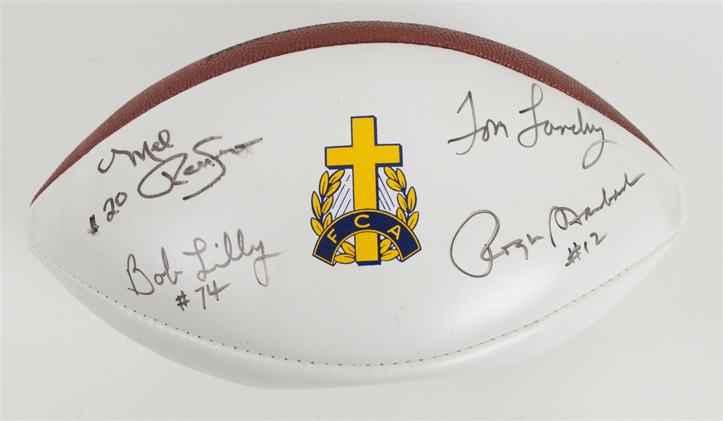 2000s Tom Landry Roger Staubach Mel Renfro Bob Lilly Dallas Cowboys Multi Signed Football (JSA)