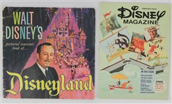 1965 & 1976 Walt Disneys Pictorial Souvenir Book of Disneyland & Disney Magazine 