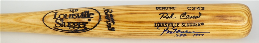 1980s Rod Carew California Angels Signed Louisville Slugger Bat (JSA)