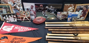 1920s-1990s Baseball, Football, Basketball, Hockey Trading Cards, Bats, Books, Photos & more (Lot of 1,200+)