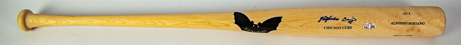 2007-08 Alfonso Soriano Chicago Cubs Signed SamBat Professional Model Bat (MEARS A5/JSA)