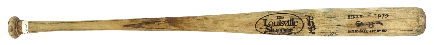1991-93 Robin Yount Milwaukee Brewers Signed Louisville Slugger Professional Model Game Used Bat (MEARS A10/JSA)