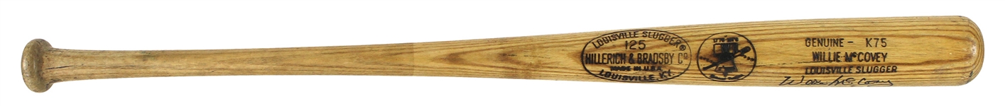 1976 Willie McCovey Padres/Athletics Signed H&B Louisville Slugger Professional Model Game Used Bicentennial Bat (MEARS A10/JSA & PSA/DNA GU 10)