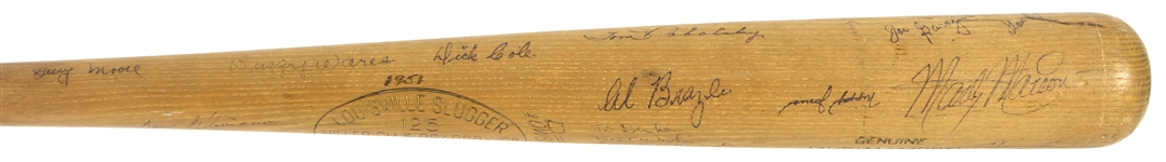 1951 Stan Musial St. Louis Cardinals Team Signed Professional Model Game Used H&B Louisville Slugger w/ 29 Sigs Including Musial, Marty Marion, Red Schoendienst & More (MEARS A7/JSA & PSA/DNA GU8) 