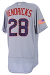 2017 (July 1) Kyle Hendricks Chicago Cubs Game Worn Stars & Stripes Road Jersey (MEARS A10/MLB Hologram) 
