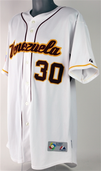 2009 Magglio Ordonez Team Venezuela Signed World Baseball Classic Jersey (MEARS LOA/JSA)