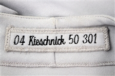 2004 Brooks Kieschnick Milwaukee Brewers Signed Game Worn Road Jersey (MEARS LOA/JSA)