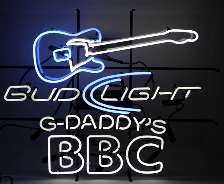 2000s G-Daddys BBC Bud Light 26" x 34" x 5" Neon Bar Sign 