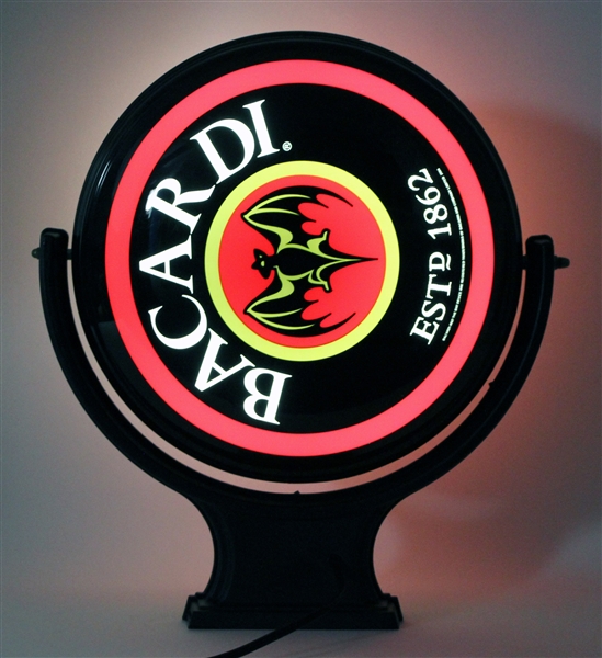 2000s Bacardi Rum 21" x 24" x 8" Rotating Bar Sign