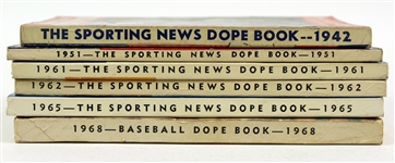1942-68 Sporting News Baseball Dope Book Collection - Lot of 6