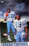 1980s Ed Too Tall Jones Harvey Martin Dallas Cowboy "Texas Thunder" 22" x 35" Nike Poster