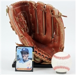 1980s Dave Righetti New York Yankees Store Model Wilson Mitt & Signed OAL Brown Baseball (JSA)