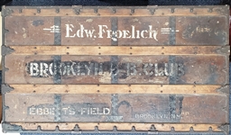 1937-1938 Circa Edward Froelich Brooklyn Dodgers Team Trainer Travel Trunk (MEARS LOA)