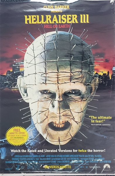 1992 Hellraiser III 27x39 Movie Poster