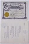 1954 Winston-Salem Twins North Carolina Capital Stock Certificate & Certified Letter of Stock Transfer 