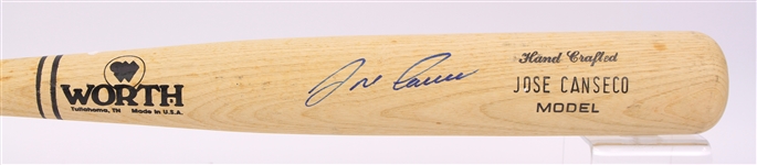 1990-91 Jose Canseco Oakland Athletics Signed Worth Professional Model Bat (MEARS LOA/*JSA*)