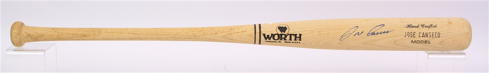 1990-91 Jose Canseco Oakland Athletics Signed Worth Professional Model Bat (MEARS LOA/*JSA*)