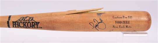 2004 Todd Zeilie New York Mets Signed Old Hickory Professional Model Game Used Bat (MEARS LOA/JSA)