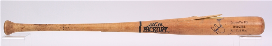 2004 Todd Zeilie New York Mets Signed Old Hickory Professional Model Game Used Bat (MEARS LOA/JSA)