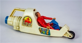 1973 Six Million Dollar Man Bionic Drag Race 7.5" Motorcycle Toy w/ Action Figure