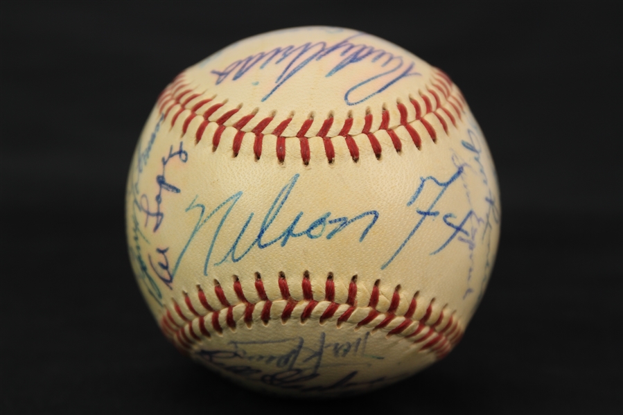 1959 Chicago White Sox Team Signed OAL Harridge Baseball w/ 28 Signatures Including Nelson Fox, Luis Aparicio, Ted Kluszewski, Early Wynn & More (JSA)