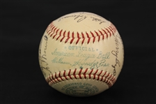 1954 New York Yankees Team Signed OAL Harridge Baseball w/ 26 Signatures Including Yogi Berra, Phil Rizzuto & More (JSA)