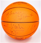 1988-89 Chicago Bulls Team Signed Gatorade Mini Basketball w/ 8 Signatures Including Michael Jordan, Horace Grant, Benny the Bull & More (JSA)