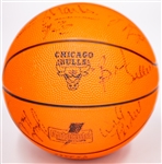 1988-89 Chicago Bulls Team Signed Gatorade Mini Basketball w/ 8 Signatures Including Michael Jordan, Horace Grant, Benny the Bull & More (JSA)