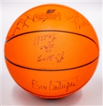 1988-89 Chicago Bulls Team Signed Gatorade Mini Basketball w/ 8 Signatures Including Michael Jordan, Horace Grant, Benny the Bull & More (JSA)