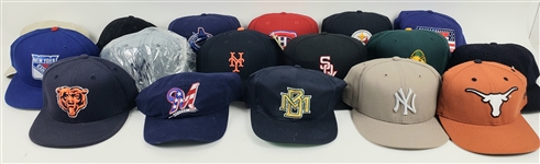 Football, Baseball, Hockey Caps (Lot of 79)