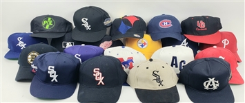 Football, Baseball, Hockey Caps (Lot of 79)