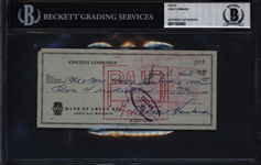 1963 Vince Lombardi Green Bay Packers Signed Check (Beckett Authentic)