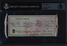 1964 Vince Lombardi Green Bay Packers Signed Check (Beckett Authentic)